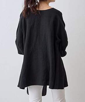 BEARDSLEY(ビアズリー) パールボタンリネン前後ブラウス　ホワイト　麻 ビアズリー BEARDSLEY パールボタンリネン前後ブラウス （white